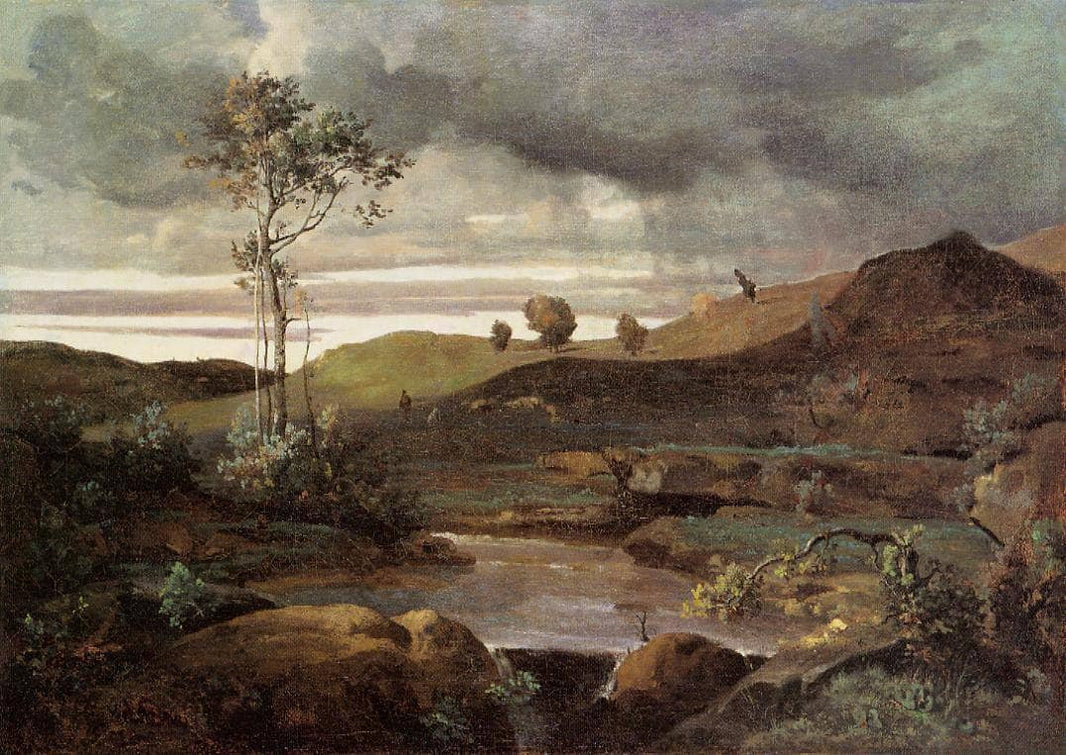 The Roman Campagna in Winter by Camille Corot — hand-painted botanical oil painting reproduction on canvas