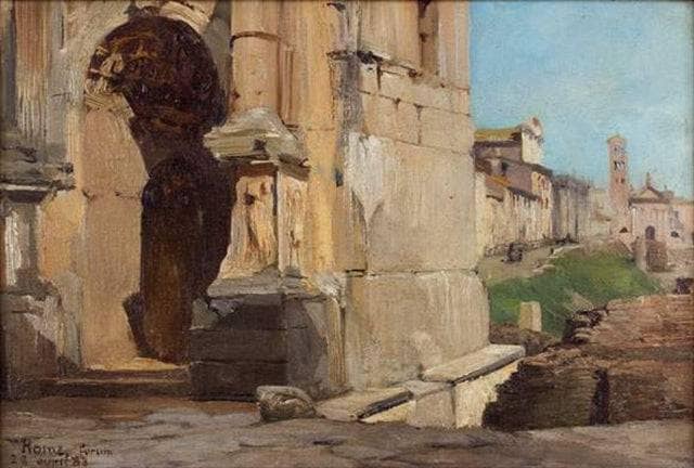 The Roman Forum and the Arch of Triumph by Septimius Severus