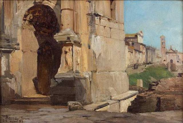 The Roman Forum and the Arch of Triumph by Septimius Severus - Albert Maignan