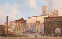 The Roman Forum by Ippolito Caffi — hand-painted architectural oil painting reproduction on canvas