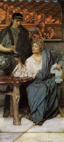 The Roman Wine Tasters by Sir Lawrence Alma-Tadema, female oil painting wall art, Romanticism