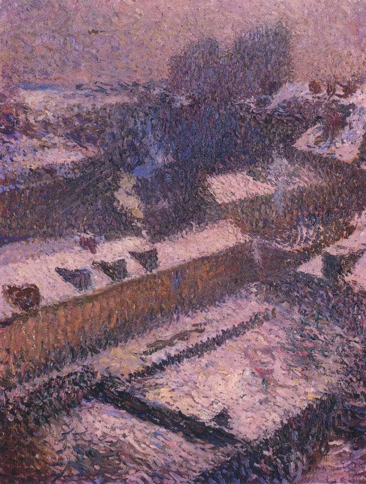The Roofs of Paris in Snow by Henri Martin — hand-painted architectural oil painting reproduction on canvas