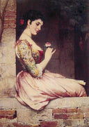 The Rose by Eugene de Blaas — flower oil painting wall art, Academicism