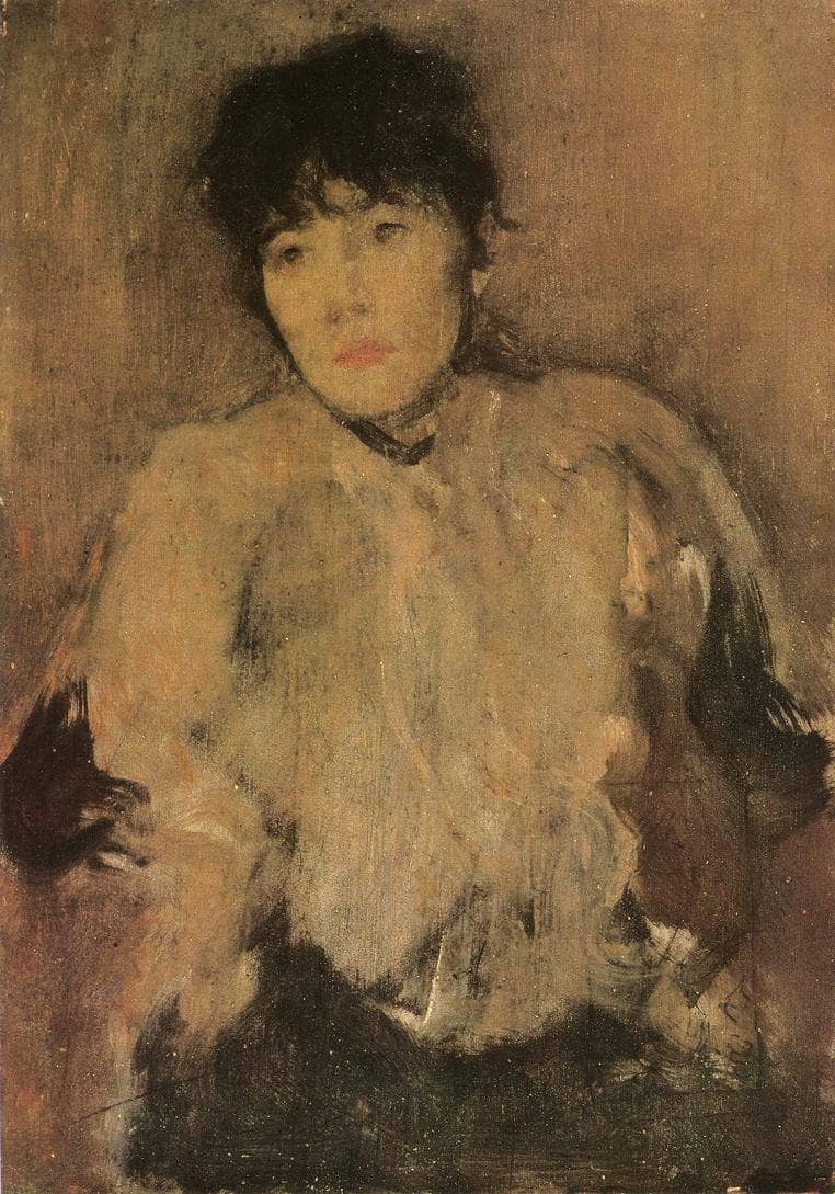 The Rose Scarf by James McNeill Whistler — hand-painted portrait oil painting reproduction on canvas
