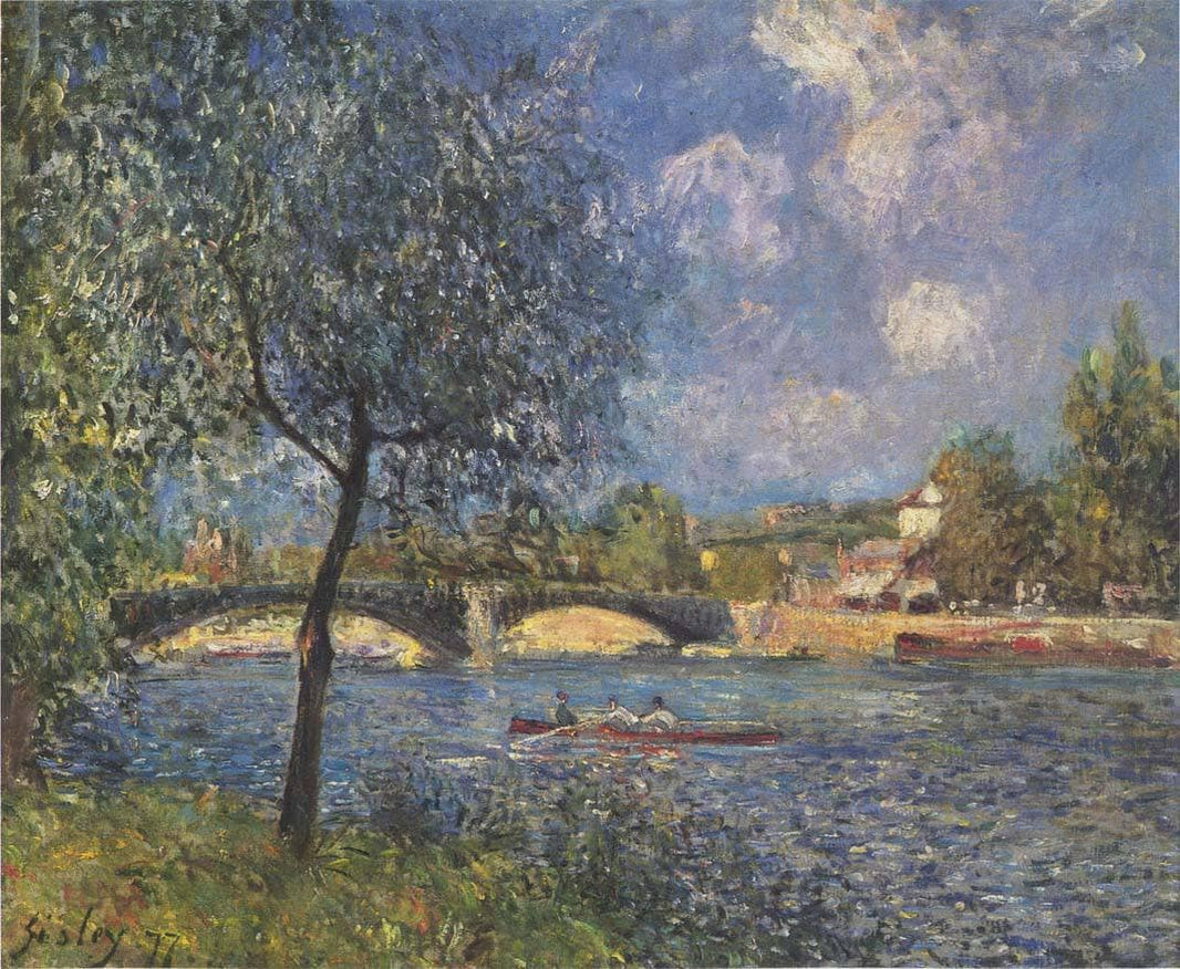 The Rowers by Alfred Sisley — hand-painted botanical oil painting reproduction on canvas
