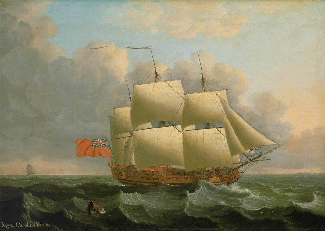The 'Royal Caroline' by John Cleveley the Elder — hand-painted landscape oil painting reproduction on canvas