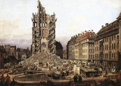 The Ruins of the old Kreuzkirche, Dresden in entryway