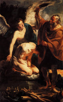 The Sacrifice of Isaac by Jacob Jordaens — religion oil painting wall art, Baroque
