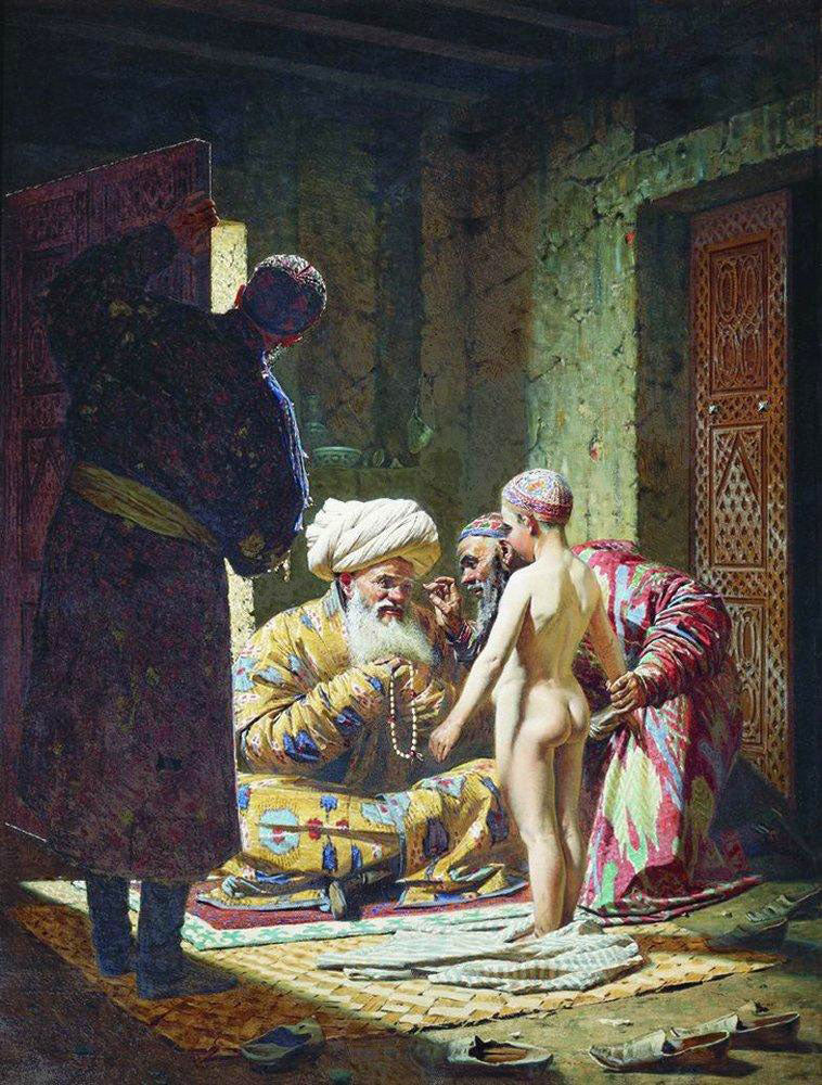 The Sale of the Child Slave by Vasily Vereshchagin — hand-painted cultural oil painting reproduction on canvas