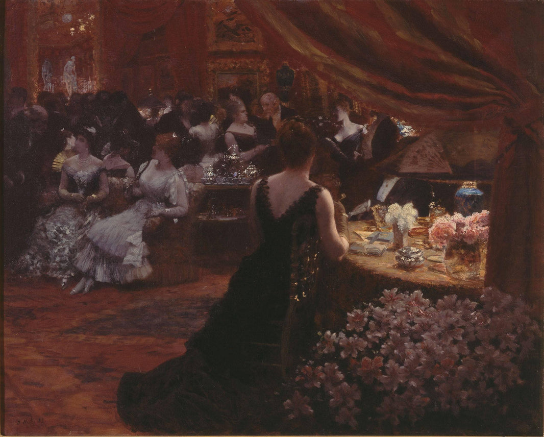 The Salon of Princess Mathilde by Giuseppe de Nittis — hand-painted portrait oil painting reproduction on canvas