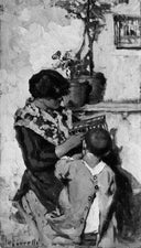 The scam by Giacomo Favretto — hand-painted portrait oil painting reproduction on canvas