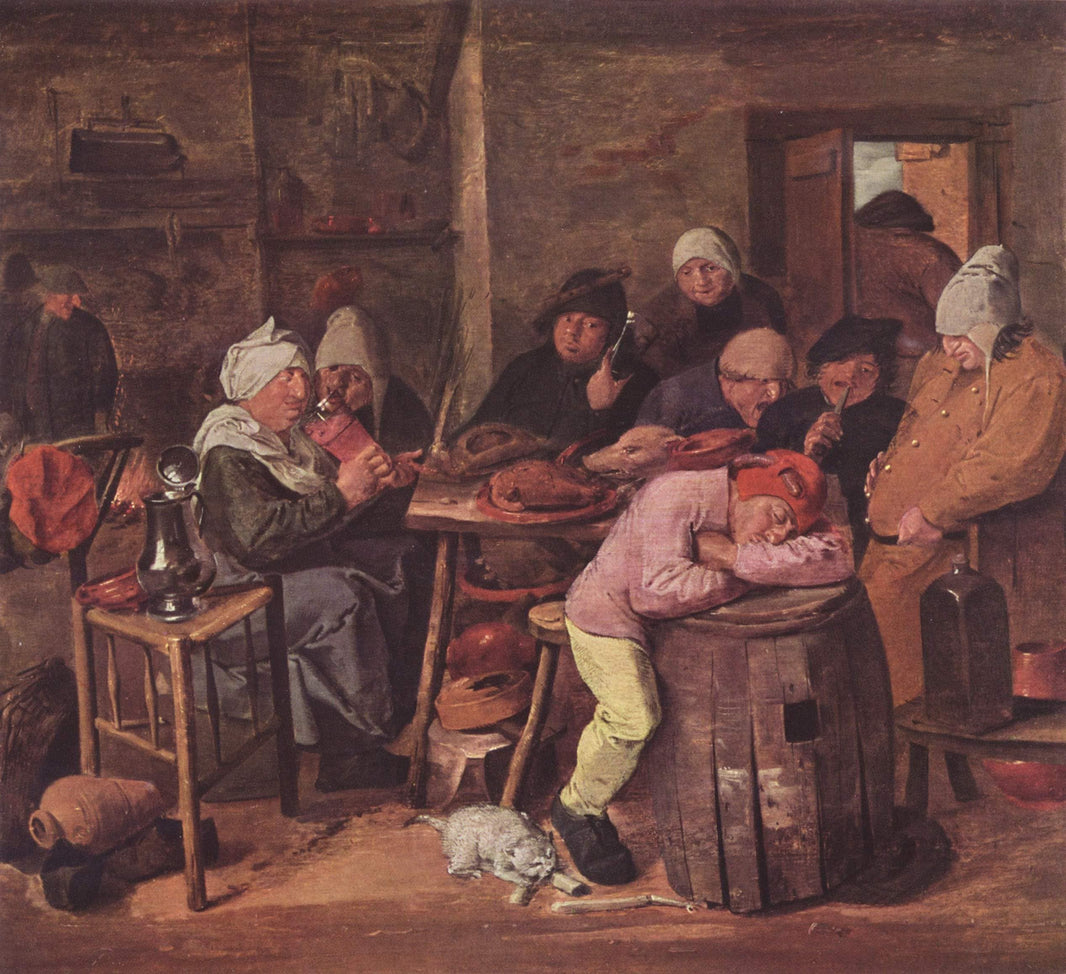 The Schlachtfest by Adriaen Brouwer — hand-painted animal oil painting reproduction on canvas