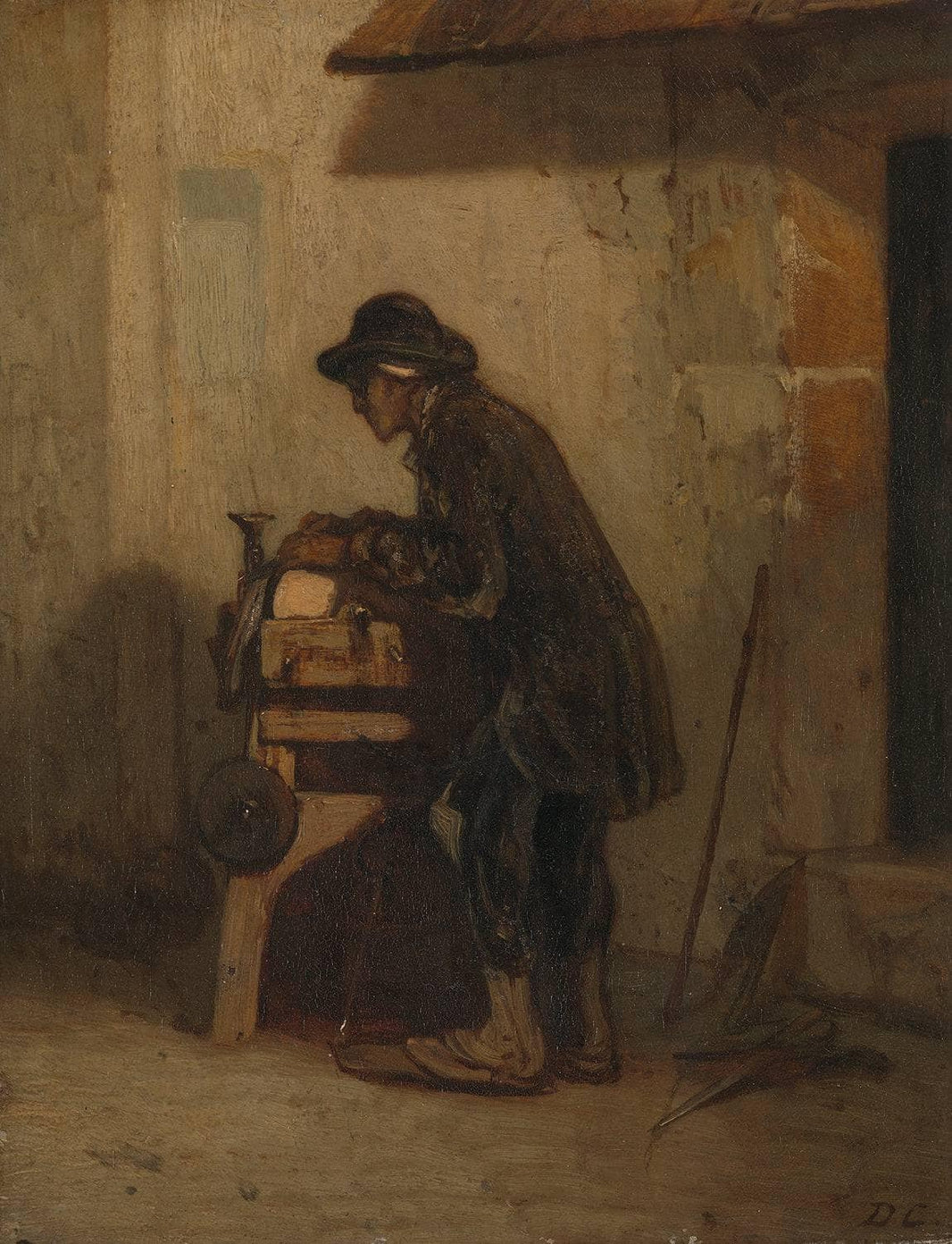 The Scissors Sharpener by Alexandre-Gabriel Decamps — hand-painted portrait oil painting reproduction on canvas