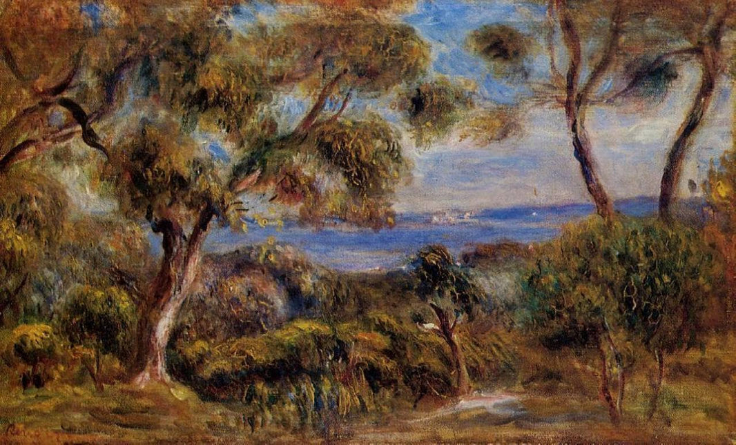 The Sea at Cagnes by Pierre-Auguste Renoir — hand-painted botanical oil painting reproduction on canvas