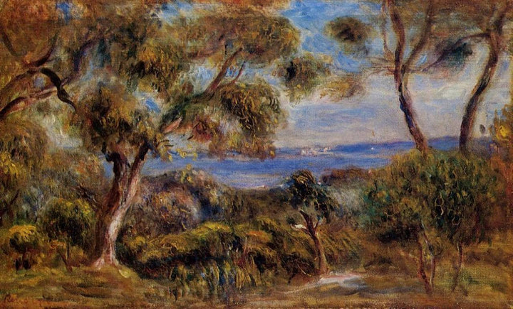 The Sea at Cagnes by Pierre-Auguste Renoir — hand-painted botanical oil painting reproduction on canvas