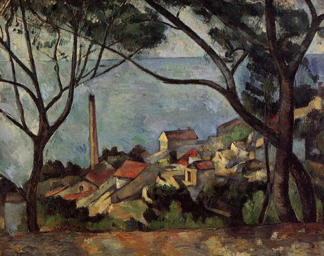The Sea at l'Estaque by Paul Cezanne — hand-painted botanical oil painting reproduction on canvas