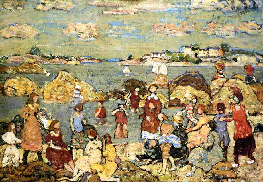 The Seashore by Maurice Prendergast — hand-painted abstract oil painting reproduction on canvas