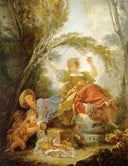 The Seesaw by Jean-Honore Fragonard — female oil painting wall art, Rococo