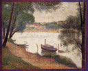 The Seine at La Grande Jatte in the Spring by Georges Seurat — hand-painted landscape oil painting reproduction on canvas