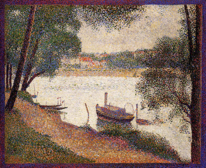 The Seine at La Grande Jatte in the Spring by Georges Seurat — hand-painted landscape oil painting reproduction on canvas