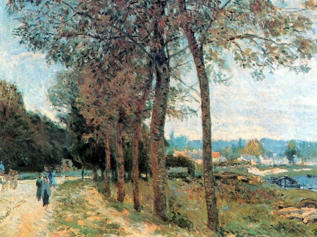 The Seine at Marly by Alfred Sisley — hand-painted botanical oil painting reproduction on canvas