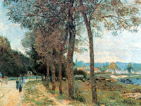 The Seine at Marly by Alfred Sisley — hand-painted botanical oil painting reproduction on canvas
