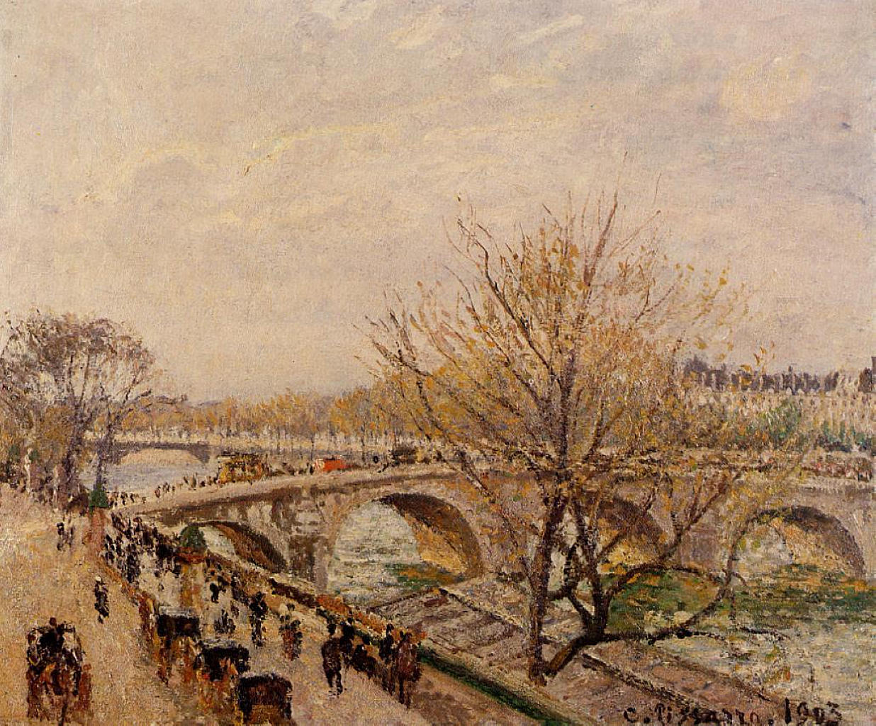 The Seine at Paris, Pont Royal - Camille Pissarro