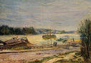 The Seine near Saint Cloud, High Water by Alfred Sisley — hand-painted landscape oil painting reproduction on canvas