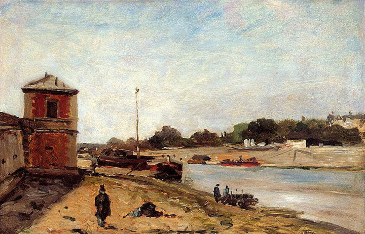 The Seine opposite the wharf de passy by Paul Gauguin — hand-painted landscape oil painting reproduction on canvas