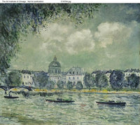 The Seine with the Institute of France by Alfred Sisley — hand-painted landscape oil painting reproduction on canvas