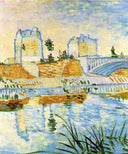 The Seine with the Pont de Clichy by Vincent van Gogh — hand-painted landscape oil painting reproduction on canvas