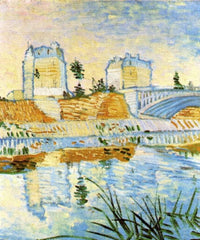 The Seine with the Pont de Clichy by Vincent van Gogh — hand-painted landscape oil painting reproduction on canvas