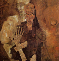 The Self Seers (Death and Man) by Egon Schiele — hand-painted abstract oil painting reproduction on canvas