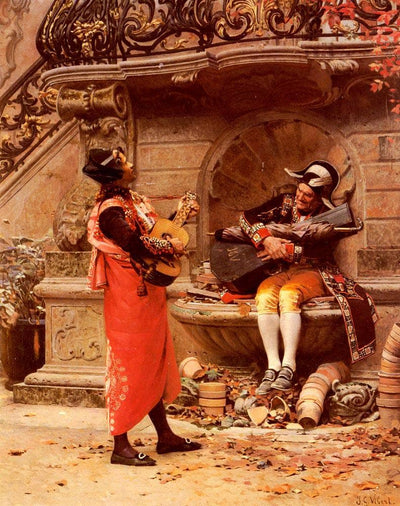 The Serenade by Jehan Georges Vibert — oil painting reproduction