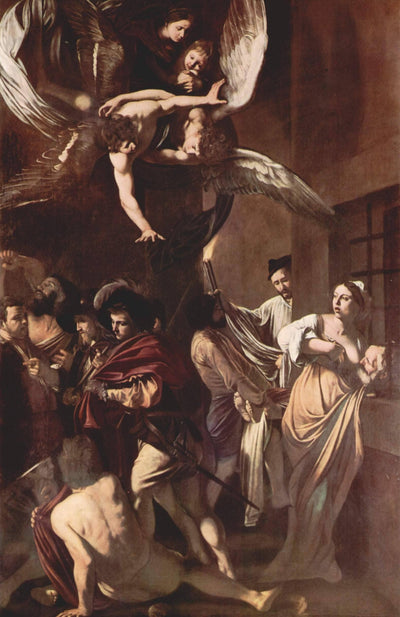 The Seven Works of Mercy in hallway