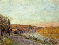 The Sevres Bridge by Alfred Sisley — hand-painted landscape oil painting reproduction on canvas