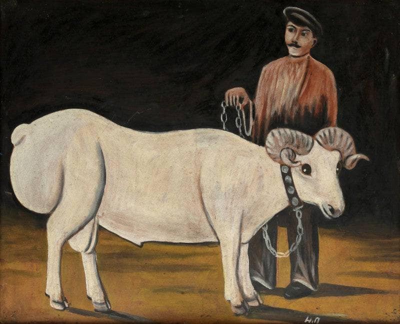 The Sheep by Niko Pirosmani — hand-painted animal oil painting reproduction on canvas