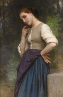 The Shepherdess by William-Adolphe Bouguereau — vintage oil painting wall art, Academicism