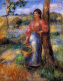 The Shepherdess by Pierre-Auguste Renoir — female oil painting wall art, Impressionism