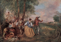 The Shepherds by Antoine Watteau — hand-painted cultural oil painting reproduction on canvas