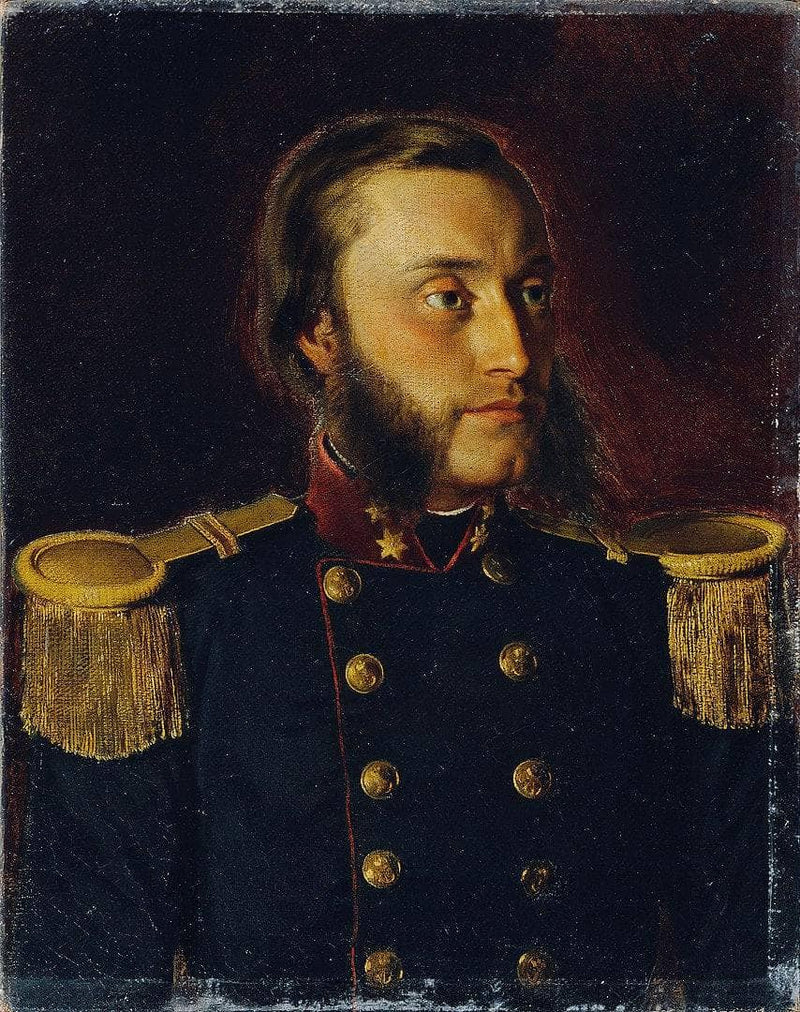 The shipbuilding engineer Josef von Romako as first lieutenant on gallery wrap