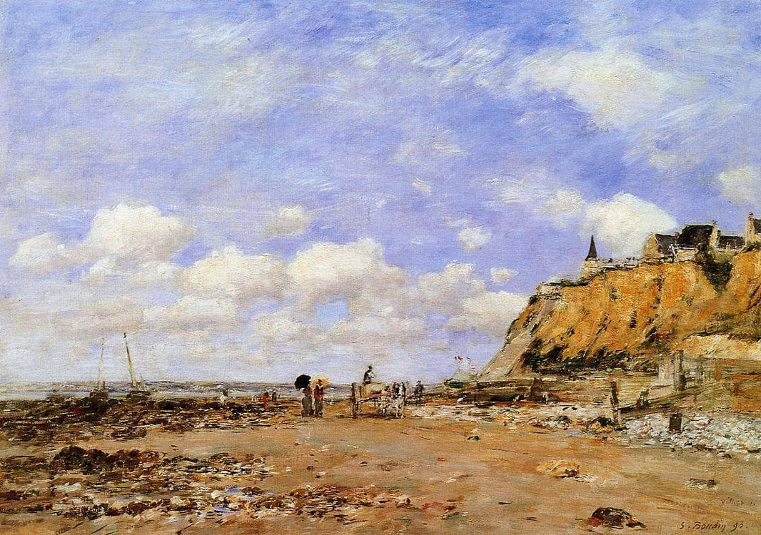 The Shore at Villerville by Eugene Boudin — hand-painted landscape oil painting reproduction on canvas