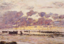 The Shores of Sainte Adresse at Twilight by Eugene Boudin — urban oil painting wall art, Impressionism