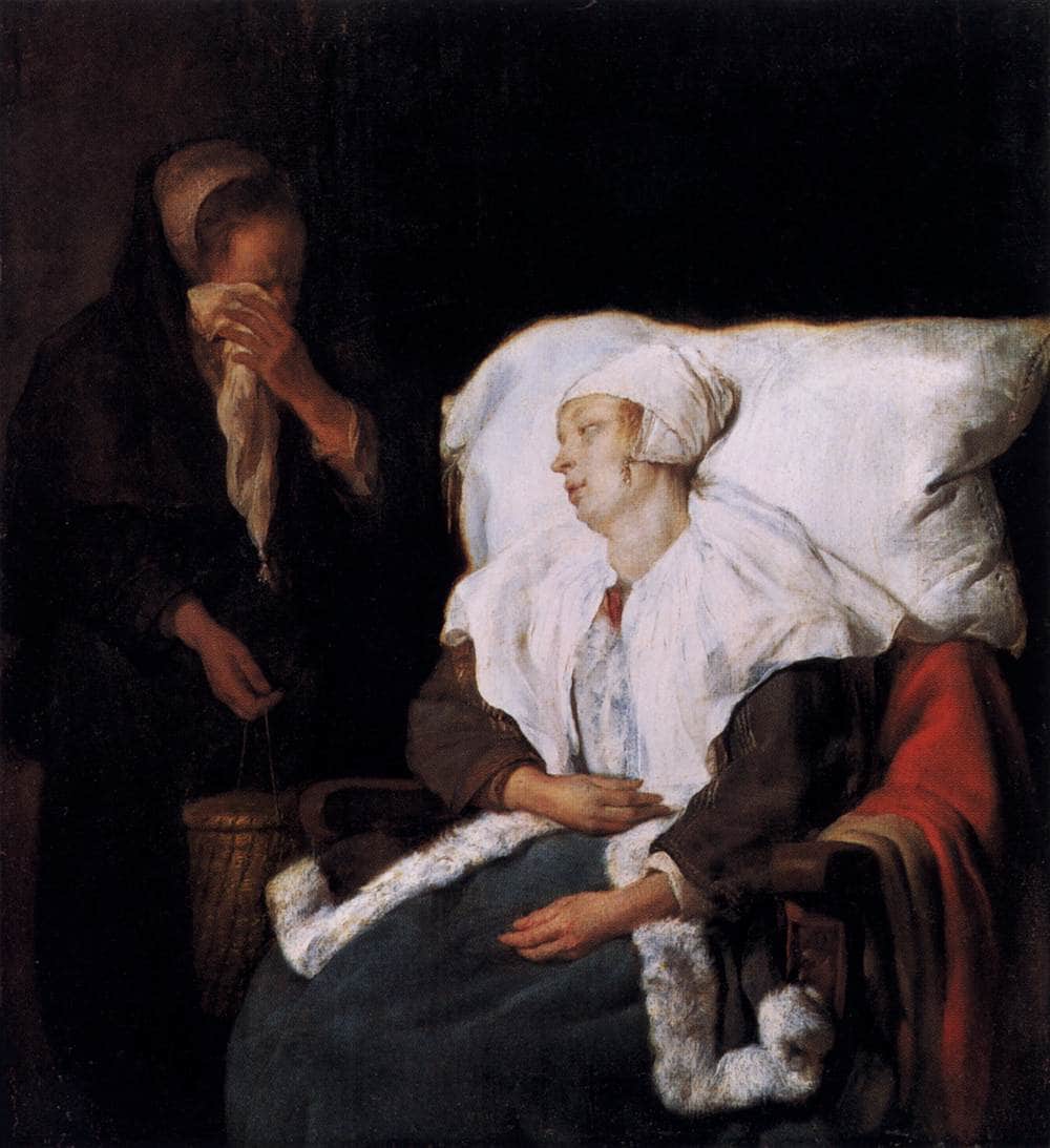 The Sick Girl by Gabriel Metsu — hand-painted landscape oil painting reproduction on canvas