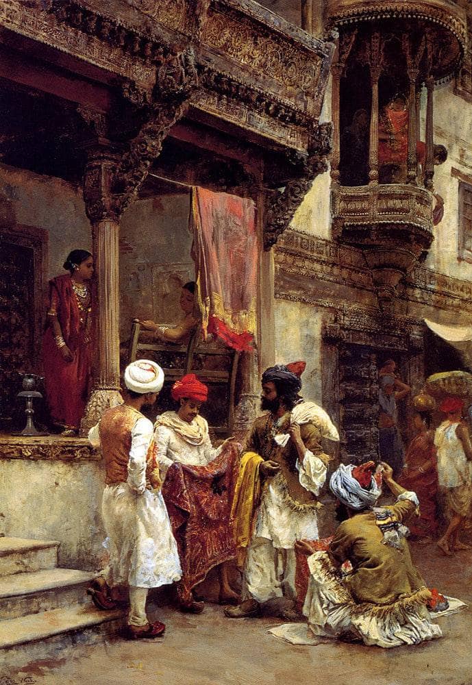 The Silk Merchants by Edwin Lord Weeks — hand-painted architectural oil painting reproduction on canvas