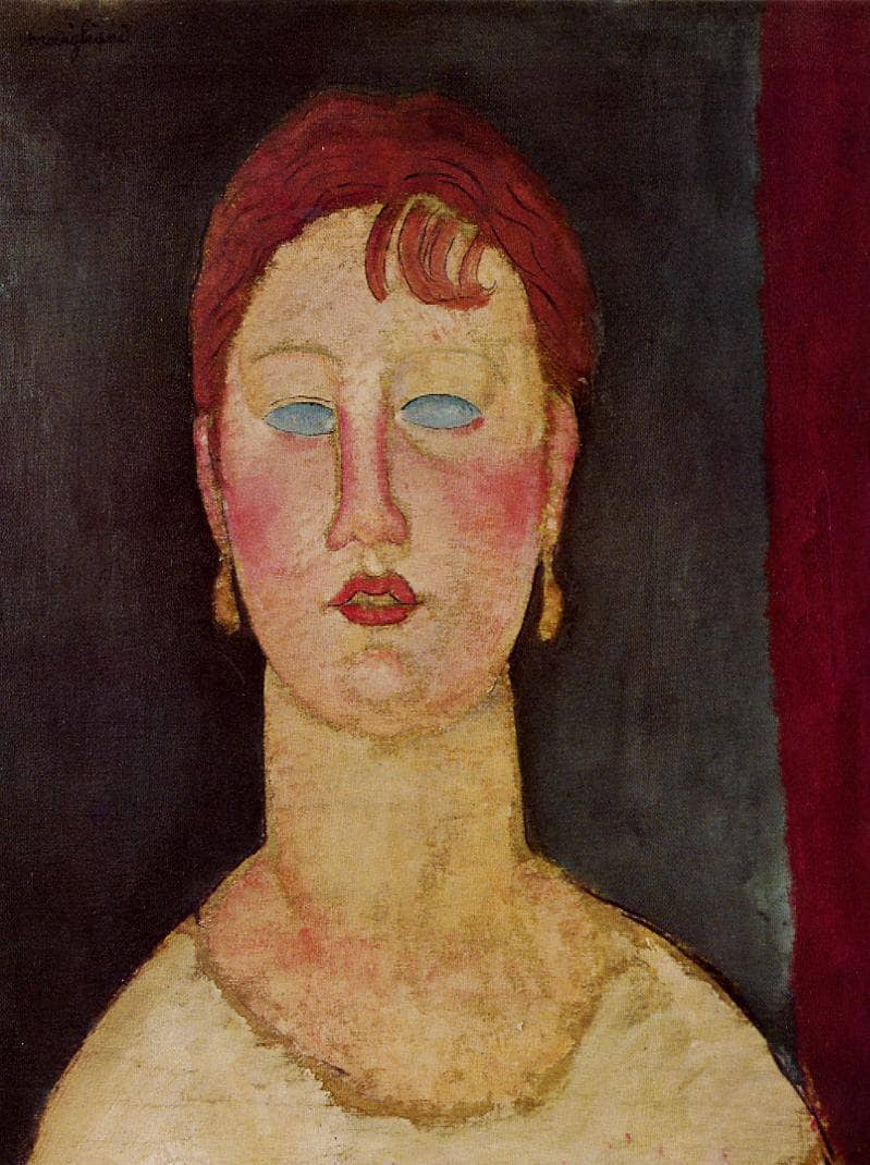 The Singer from Nice by Amedeo Modigliani — hand-painted portrait oil painting reproduction on canvas