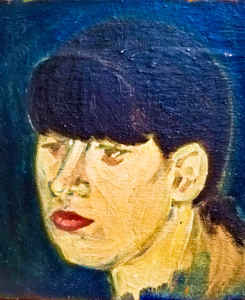 The sketch of the head on gallery wrap