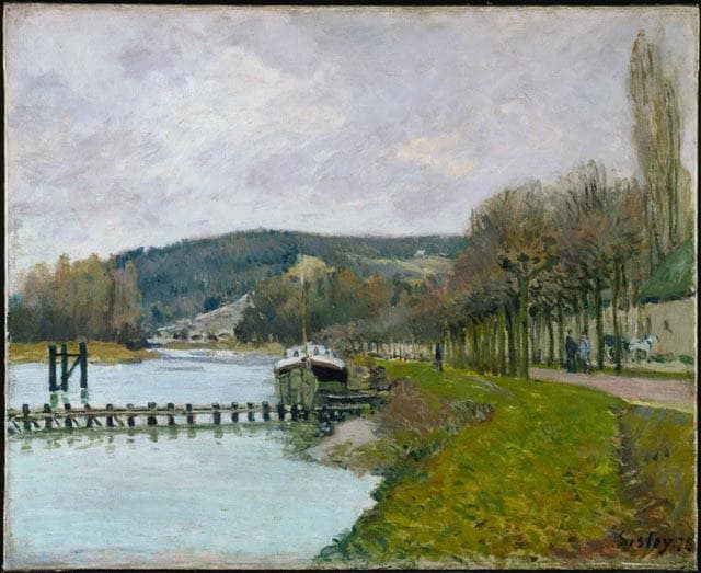 The Slopes of Bougival by Alfred Sisley — hand-painted landscape oil painting reproduction on canvas