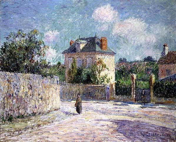 The Small Bourgeois House by Gustave Loiseau — hand-painted architectural oil painting reproduction on canvas