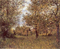The Small Meadow at By by Alfred Sisley — hand-painted botanical oil painting reproduction on canvas